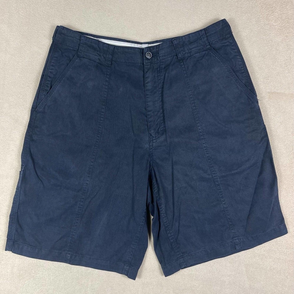 Tommy Bahama Relax Mens 34 Shorts Dark Blue Relaxed Fit Mid Rise Zipper Fly